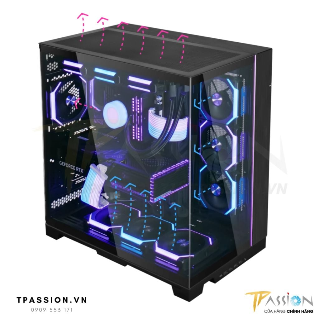 Quạt tản nhiệt LIAN LI UNI FAN SL120 V2 REVERSE BLADE - LED ARGB 5V - Chính hãng, Fan case 12cm hút, ghép nối không dây