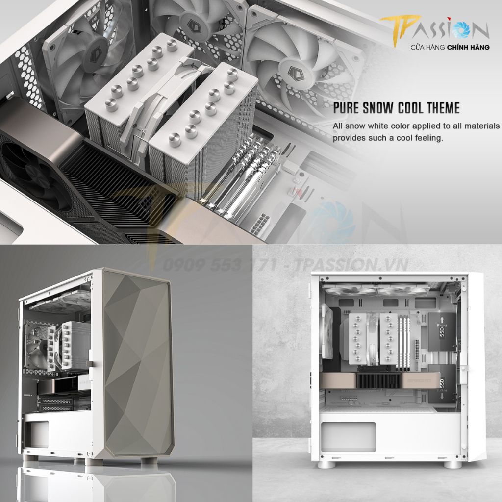 Tản nhiệt CPU ID-Cooling SE-207-XT SLIM BLACK / WHITE - Chính hãng, 7 ống đồng, sk 1700 SE 207