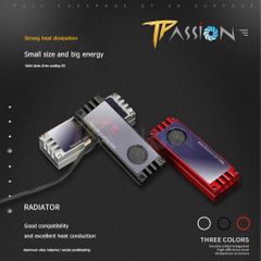 Tản nhiệt ổ cứng SSD M2 GLOTREND HF-01 Màn hình OLED hiển thị nhiệt độ tích hợp quạt tản nhiệt