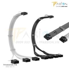 Dây Nguồn Bọc Lưới Nối Dài VGA PCIe 5.0 TEUCER - GPU RTX 3090ti/4090/4080/4070, 12 + 4 pin 12VHPWR 600W, chuẩn 16AWG