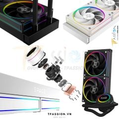 Tản nhiệt nước AIO CPU ID-COOLING SPACE LCD SL360 / SL240 ARGB BLACK / WHITE - Chính hãng BH 5 NĂM PWM, màn hình, LED 5v
