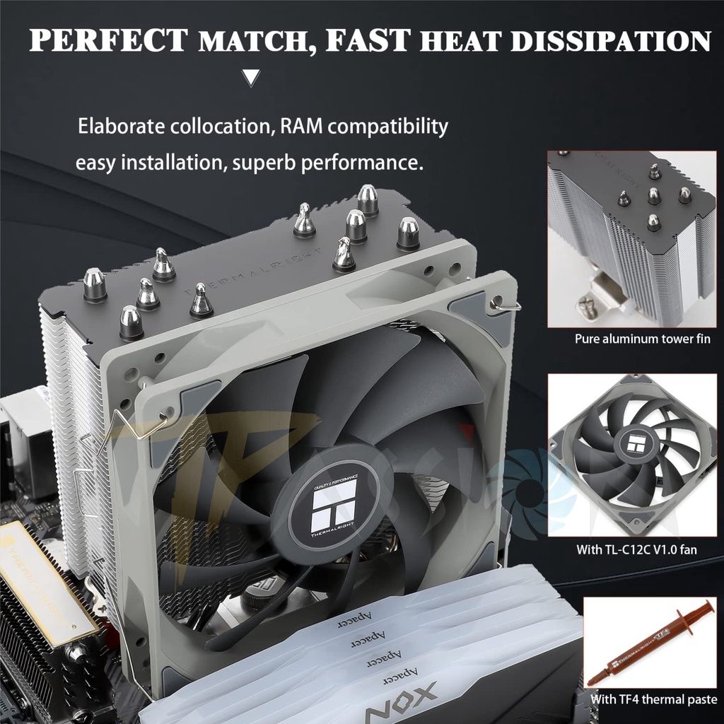 Tản nhiệt khí CPU Thermalright Assassin King 120 SE Đen | Trắng LED ARGB | AK120SE