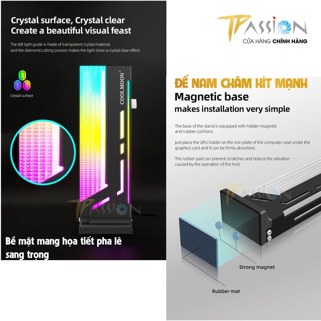 Giá đỡ VGA GPU Coolmoon GH2 LED ARGB
