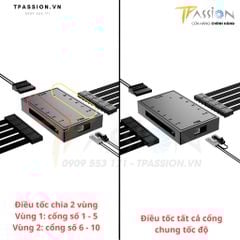 Bộ hub chia nguồn quạt ID-Cooling FH-10 PWM - Chính hãng, 10 cổng 4pin PWM, 3pin 4pin Fan case