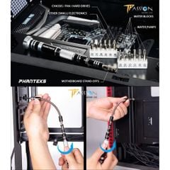 Bộ dụng cụ tua vít Phanteks 16 Piece Computer Tool Kit - Dụng cụ mở máy tính, quạt, ổ cứng, water pumps, water blocks