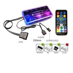 Bộ Hub Coolmoon đồng bộ Mainboard, Sync Mainboard,Nháy Đèn Theo Nhạc Cập Nhập Liên Tục Bản Mới