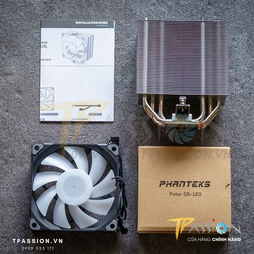 Tản nhiệt khí CPU PHANTEKS POLAR S5 / S5 LED DRGB / S4 - Chính hãng, tản tháp quạt PWM, LED ARGB sync, 1700, 5 ống đồng
