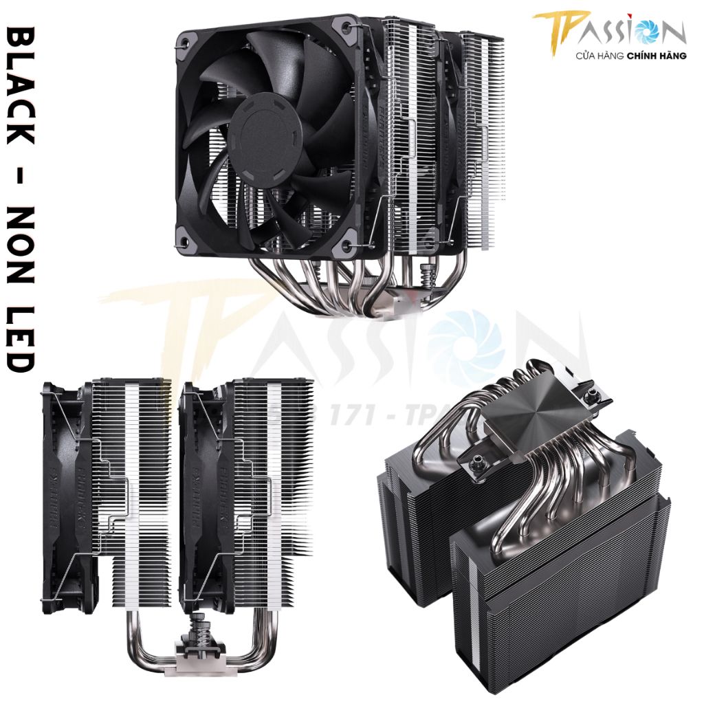 Tản nhiệt CPU Phanteks Polar T6 - 120 Black / White LED ARGB 5V - Chính hãng, TDP 280W, 6 ống đồng, sk 1700
