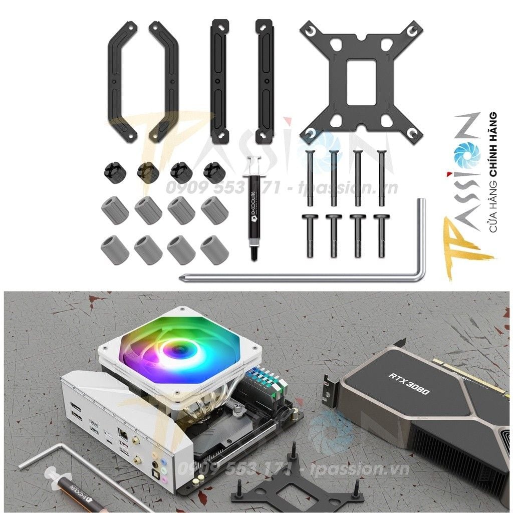 Tản nhiệt khí CPU ID-Cooling IS-55 BLACK | WHITE LED ARGB - Chính hãng, Slim fan, ITX, mITX, HTPC, hỗ trợ LGA1700