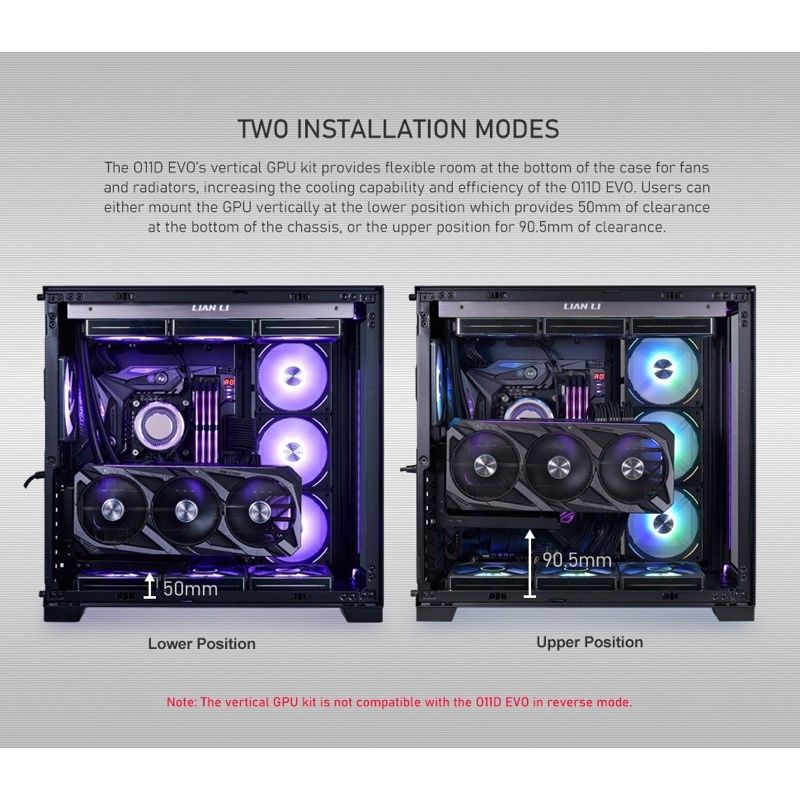 Bộ giá dựng đứng VGA Lian Li O11D EVO Vertical GPU PCIe 4.0 Black O11DE-1X | White O11DE-1W