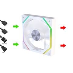 Quạt Fan case Jungled Leopard GALAXY 120 ARGB - WHITE (12cm/PWM/Sync LED 5V/Cánh thuận/Cánh ngược)