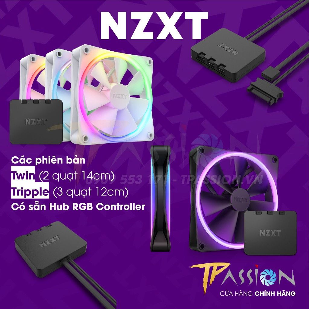 Quạt Tản Nhiệt Fan case NZXT F120 RGB |  TRIPPLE FAN
