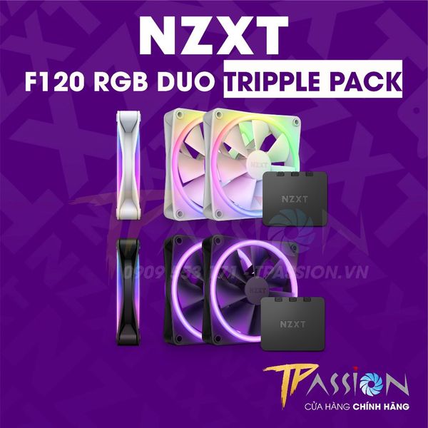 Quạt Tản Nhiệt Fan case NZXT F120 DUO RGB | TRIPPLE FAN