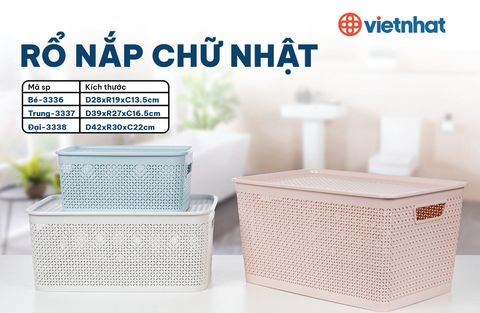  Rổ nắp chữ nhật trung 3337 