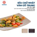  Đĩa chữ nhật vân gỗ trung 1181 