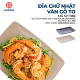  Đĩa chữ nhật vân gỗ to 1182 