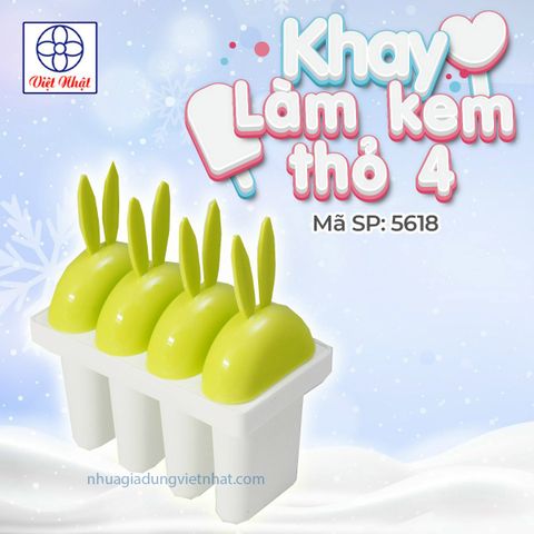  Khay làm kem thỏ 4-5618 