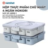  Hộp thực phẩm chữ nhật quai xách 4 ngăn Hokori 6510-1 