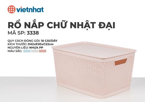  Rổ nắp chữ nhật đại 3338 