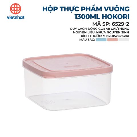  Hộp thực phẩm vuông 1300ml Hokori 6529-2 