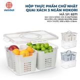  Hộp thực phẩm chữ nhật quai xách 3 ngăn Hokori 6571 
