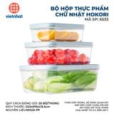  Hộp thực phẩm chữ nhật 1500 Hokori 6533-2 