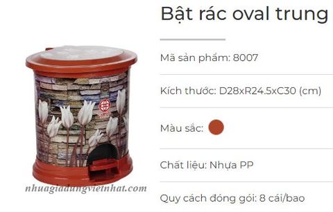  Bật rác Ovan trung 8007 