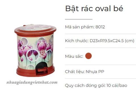  Bật rác Ovan bé 8012 