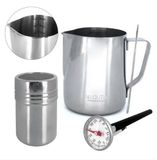  Neouza - Trọn bộ ca đánh sữa inox latte art, đồng hồ đo nhiệt, Hủ Latte Nghệ Thuật 