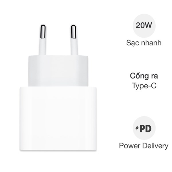 Sạc Type C 20W dùng cho iPhone/iPad Apple