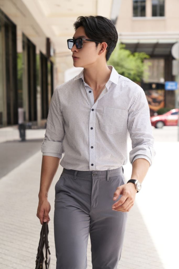 Áo Sơ Mi Sọc Nam Tay Dài N&M 2011072