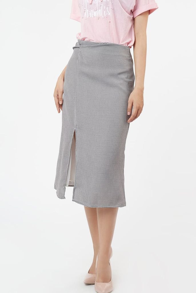 Váy Thời Trang Nữ Hoạ Tiết Caro Xẻ Tà N&M 2010055