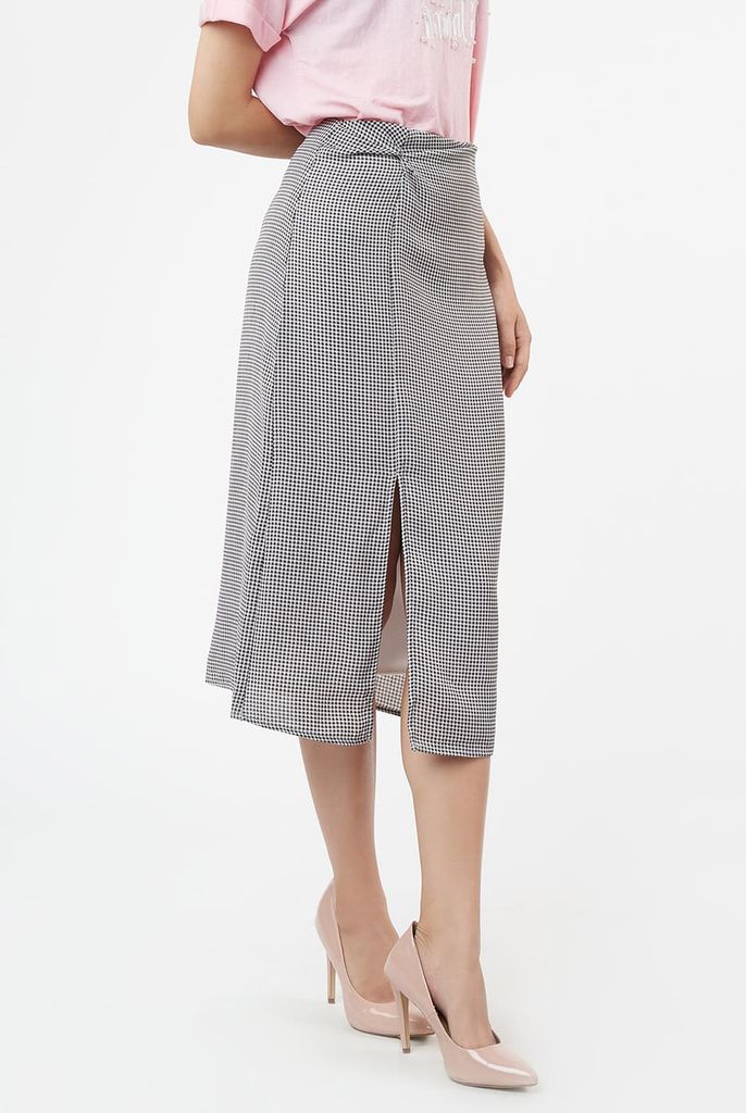 Váy Thời Trang Nữ Hoạ Tiết Caro Xẻ Tà N&M 2010055