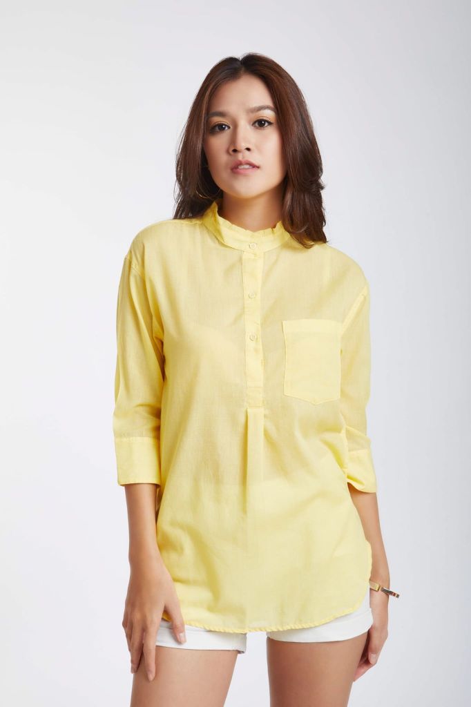 Áo Sơ Mi Thời Trang Nữ Tay Lửng Ninomaxx 1903027