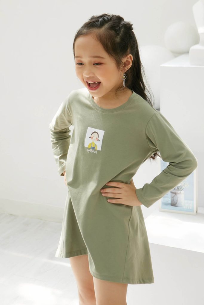 Đầm thời trang Bé gái tay dài NINOMAXX KIDS 2011003