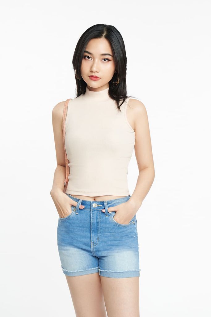 Áo croptop Nữ cổ lọ cotton Rib SWEET SIXTEEN 2206006