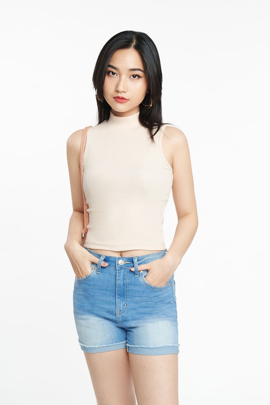 Áo croptop Nữ cổ lọ cotton Rib SWEET SIXTEEN 2206006