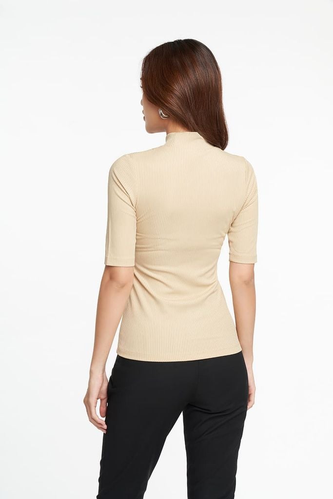 [Size S] Áo Thun Nữ Rib Gân Nổi Cổ Lọ N&M 2205016