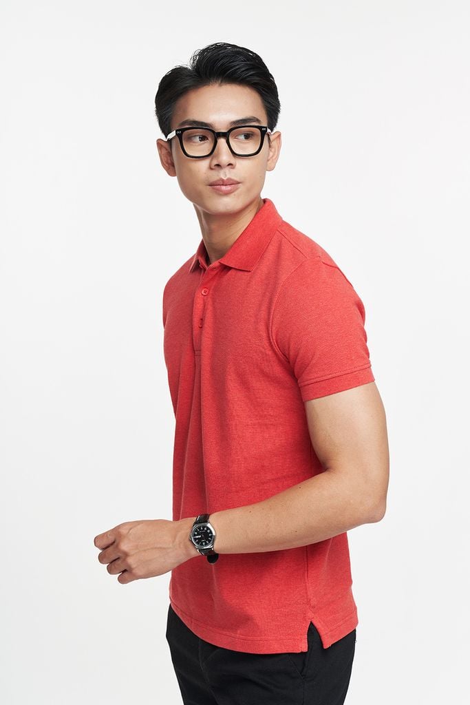Áo Premium Polo Melange Nam Cotton Mercerized Ninomaxx 2212013