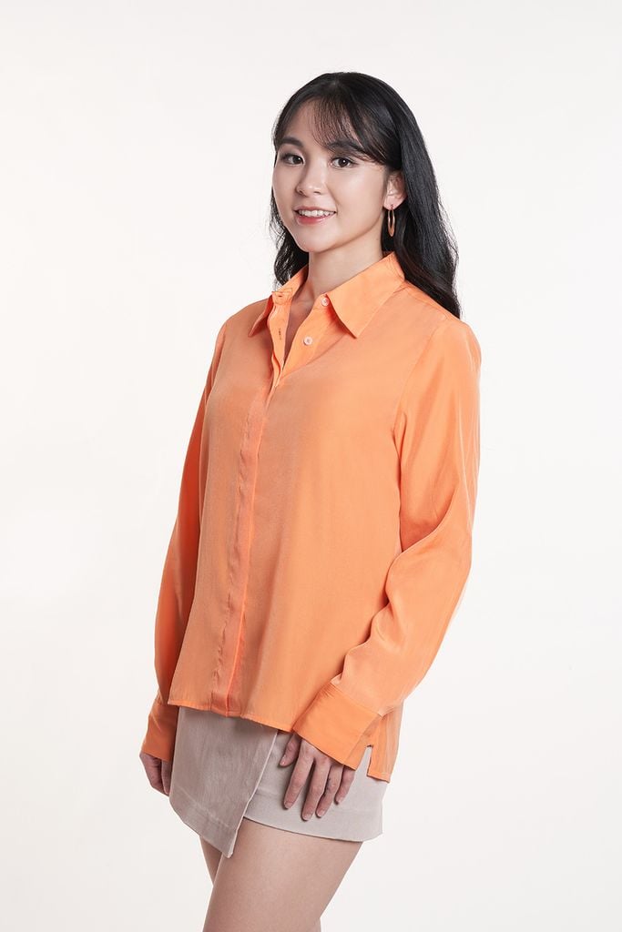 Áo Sơ Mi Basic Nữ Tay Dài 2407015