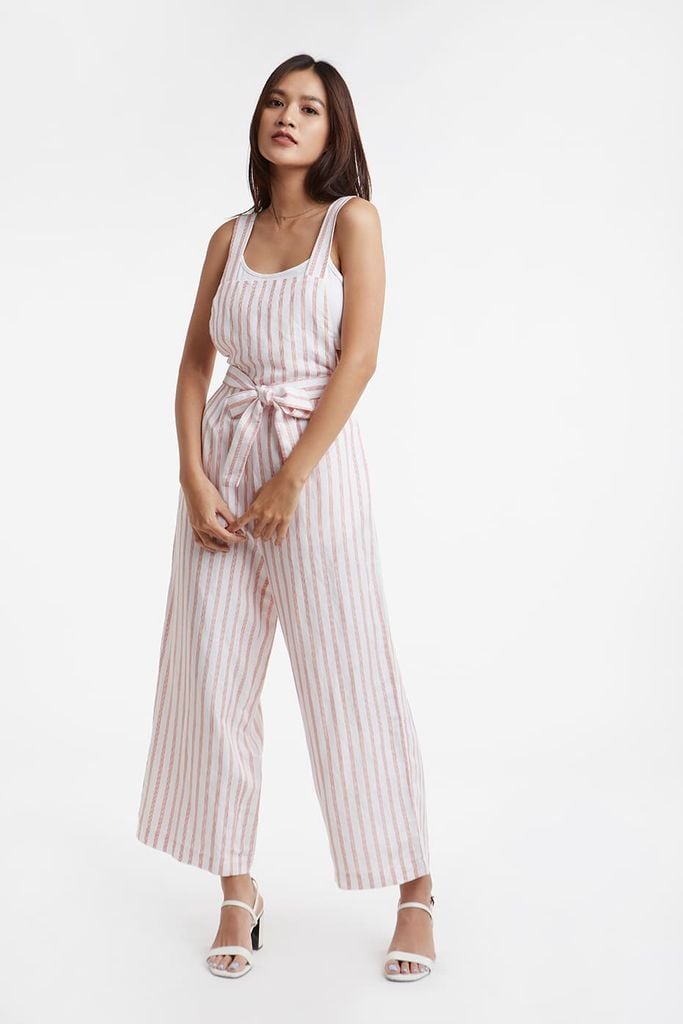 Set Jumpsuit Linen Sọc Caro Nữ N&M 2002024