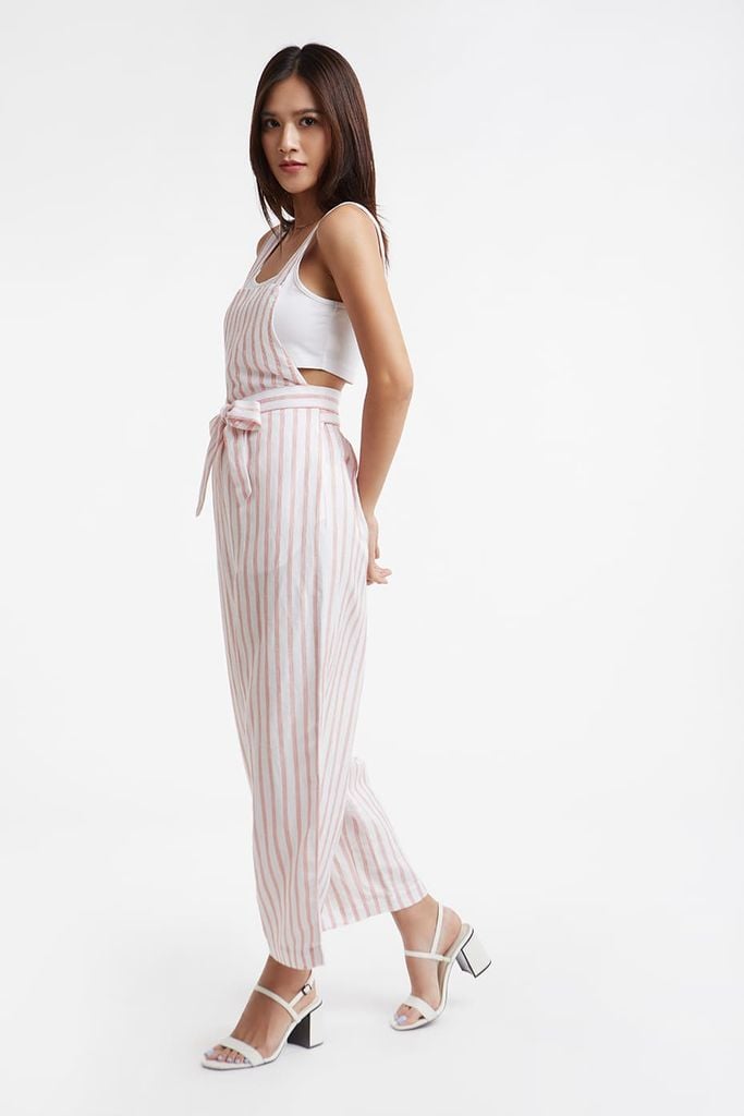 Set Jumpsuit Linen Sọc Caro Nữ N&M 2002024
