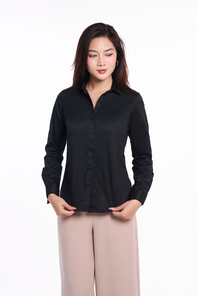Áo Sơ Mi Basic Nữ Tay Dài N&M 1801017