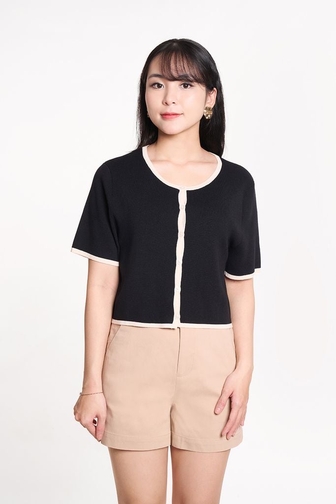 Áo Sweater Basic Nữ Tay Ngắn Ninomaxx 2406006