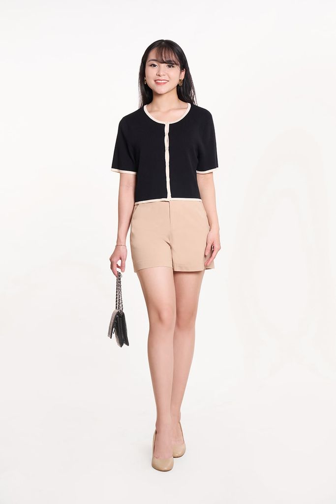 Áo Sweater Basic Nữ Tay Ngắn Ninomaxx 2406006