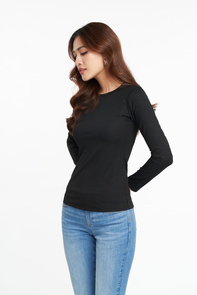 Áo Thun Nữ Rib Gân Nổi Nữ Tay Dài N&M 2205015