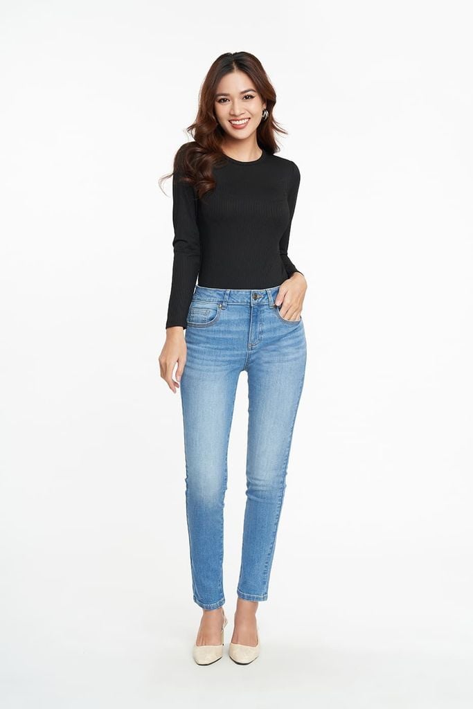 Áo Thun Nữ Rib Gân Nổi Nữ Tay Dài N&M 2205015