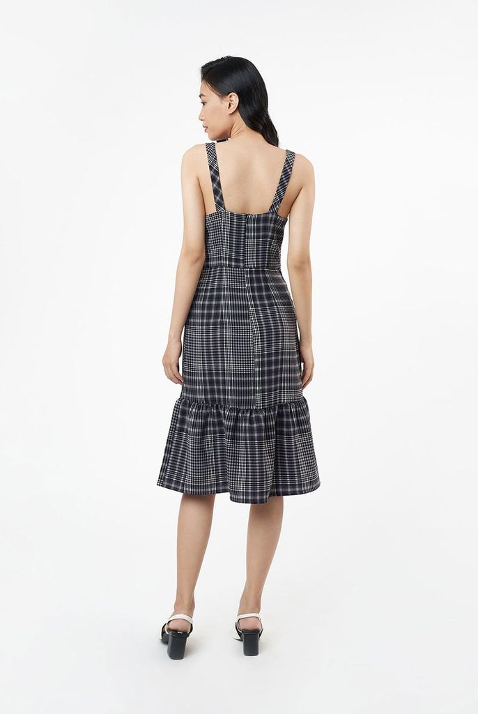 Đầm Kiểu Nữ Hoạ Tiết Phối Sọc Caro N&M 2104094