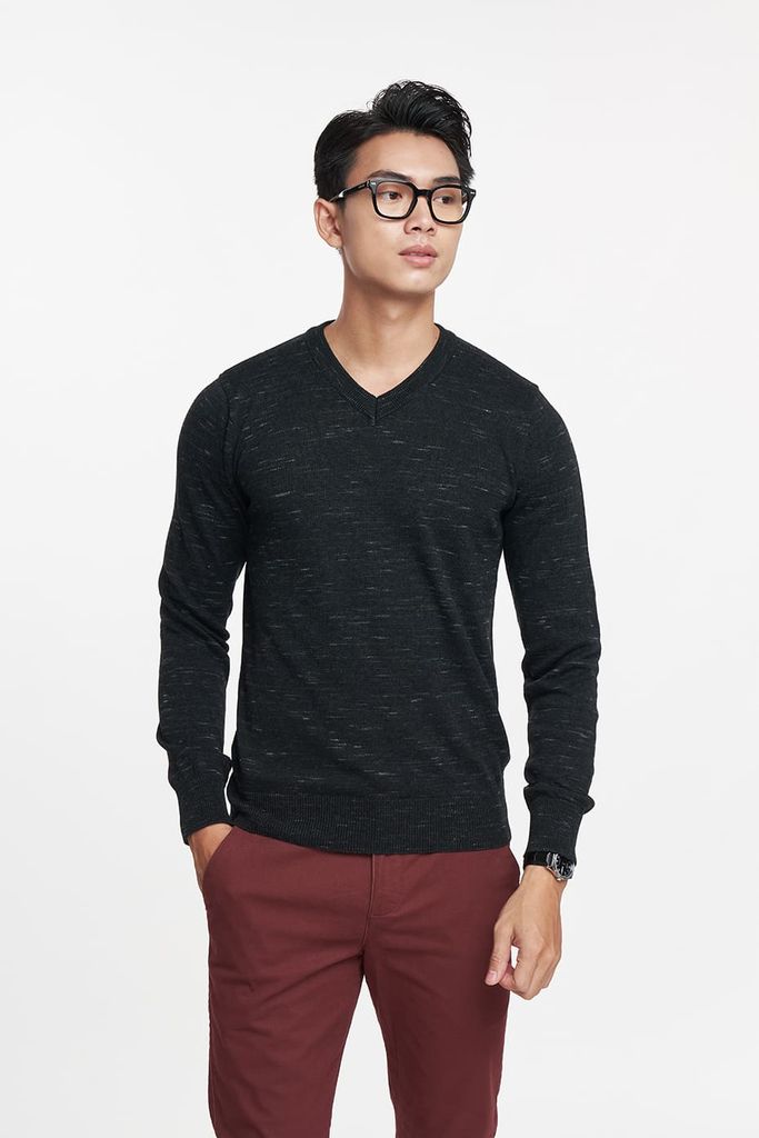 Áo sweater Basic Nam cổ tim N&M 1905066