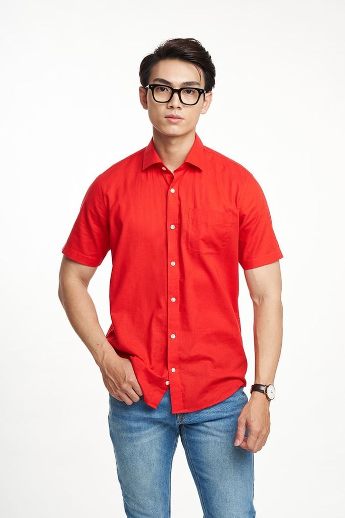Áo Sơ Mi Basic Nam Linen Cotton Ninomaxx 2302004